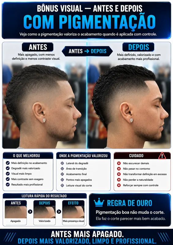 Antes e depois moicano com pigmentação